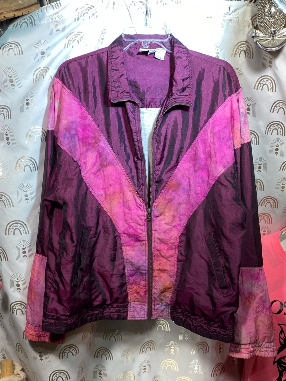 Vintage Women's Purple & Pink Colorblock Bomber Jacket - Picture 16 of 16
